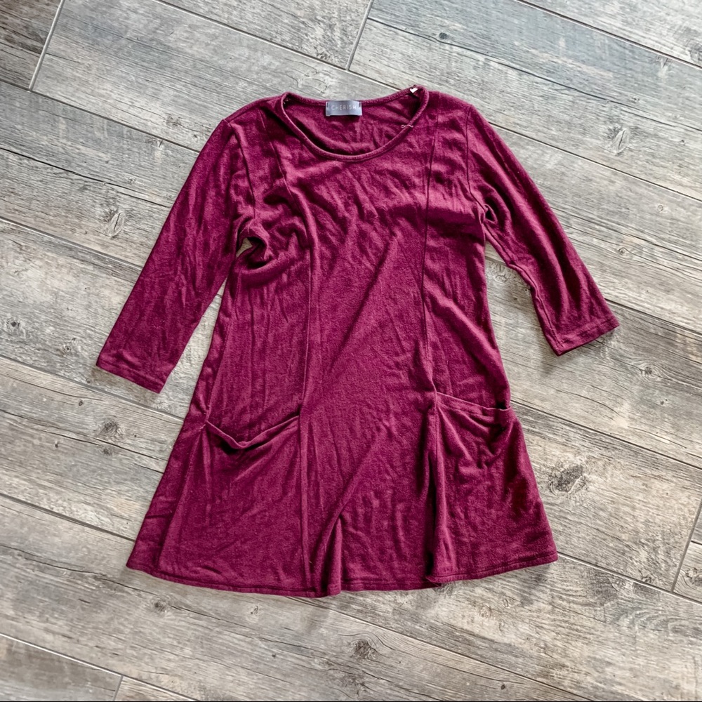 Maroon Sweater Dress - Picture 12 of 12
